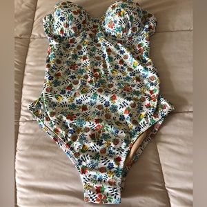 jcrew flower print one-piece bathing suite